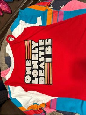 No Boundaries Red Graphic Tank - "One Lonely Beastie I Be"